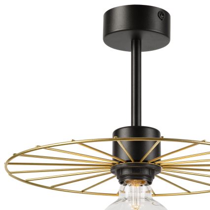 Pendelkrona MONTANA 1xE27/15W/230V diameter 30 cm guld/svart