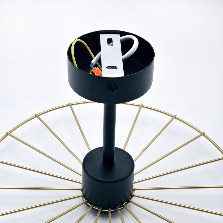 Pendelkrona MONTANA 1xE27/15W/230V diameter 30 cm guld/svart