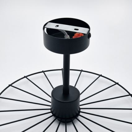 Pendelkrona MONTANA 1xE27/15W/230V diameter 30 cm svart