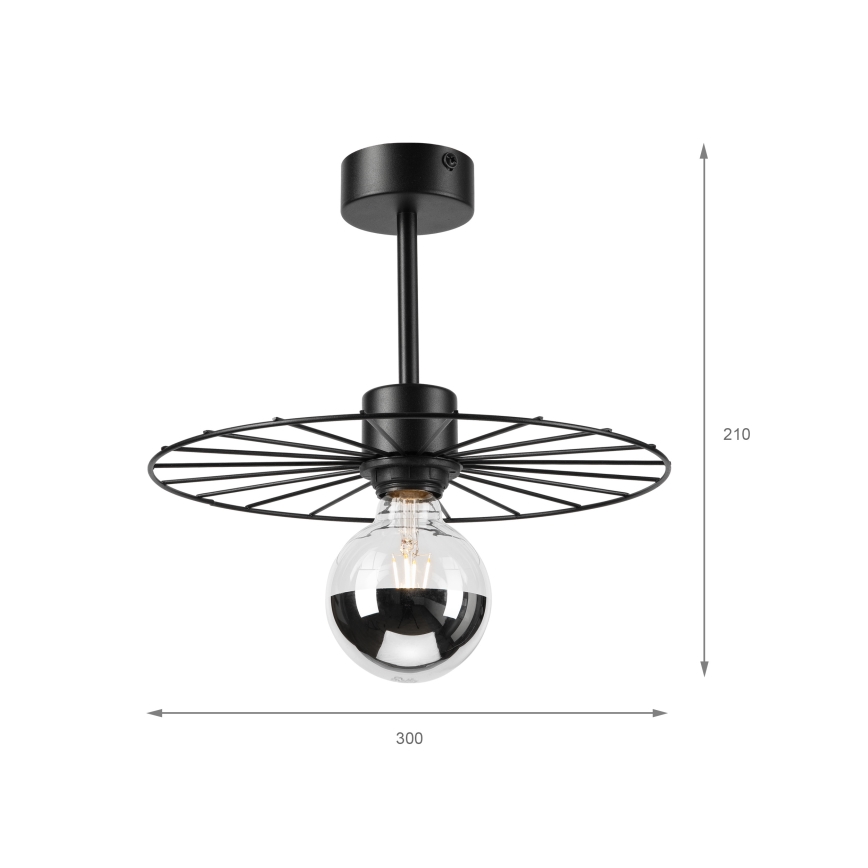 Pendelkrona MONTANA 1xE27/15W/230V diameter 30 cm svart