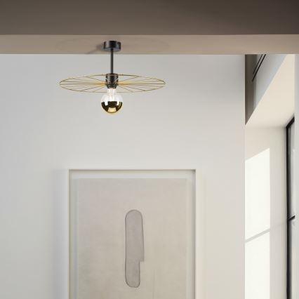 Pendelkrona MONTANA 1xE27/15W/230V diameter 45 cm guld/svart