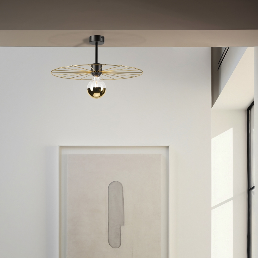 Pendelkrona MONTANA 1xE27/15W/230V diameter 45 cm guld/svart