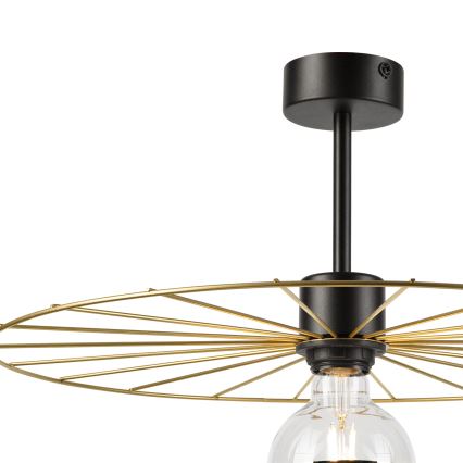 Pendelkrona MONTANA 1xE27/15W/230V diameter 45 cm guld/svart