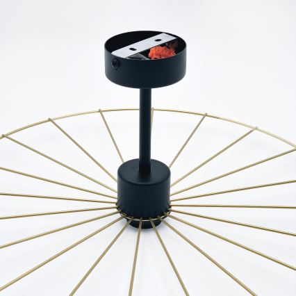 Pendelkrona MONTANA 1xE27/15W/230V diameter 45 cm guld/svart