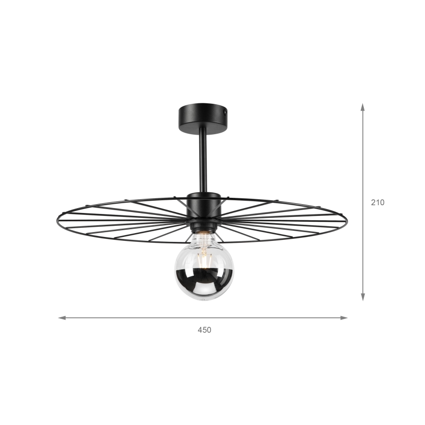 Pendelkrona MONTANA 1xE27/15W/230V diameter 45 cm svart