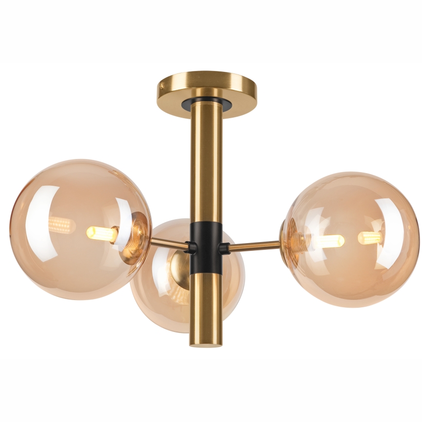 Pendelkrona ROLLO 3xG9/5W/230V guld/rökig beige