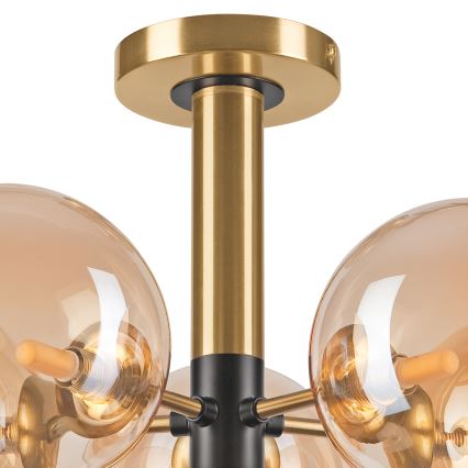 Pendelkrona ROLLO 5xG9/5W/230V guld/rökig beige
