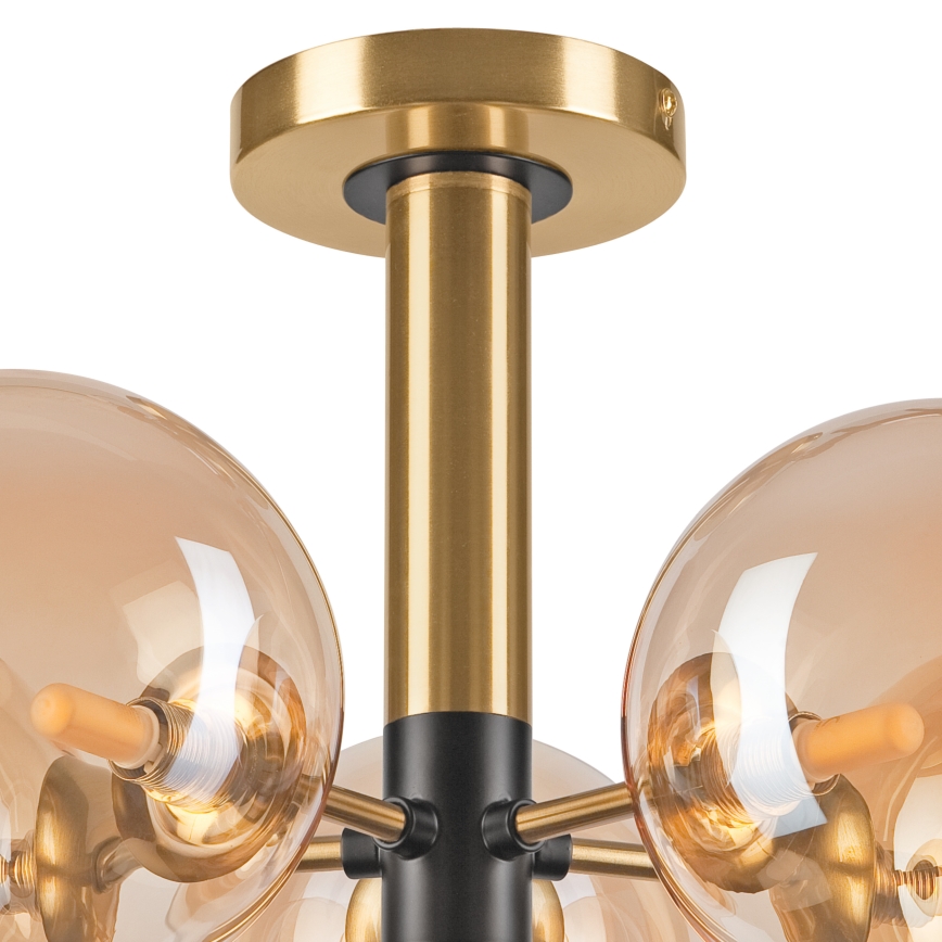 Pendelkrona ROLLO 5xG9/5W/230V guld/rökig beige