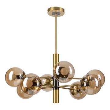Pendelkrona ROLLO 8xE14/5W/230V guld/rökig beige