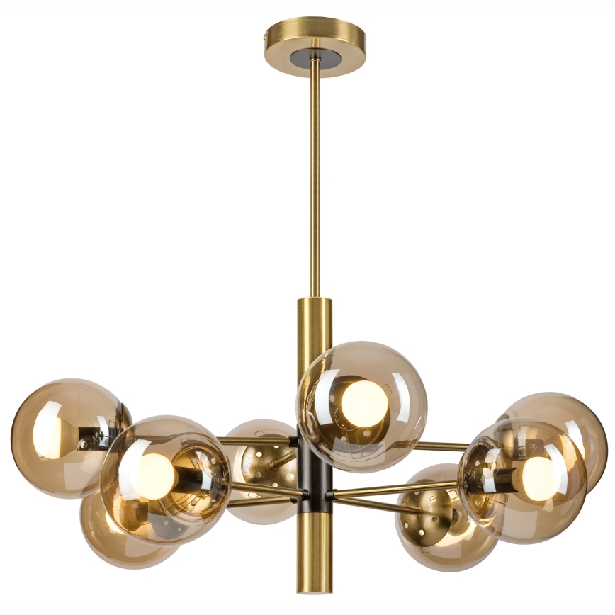 Pendelkrona ROLLO 8xE14/5W/230V guld/rökig beige