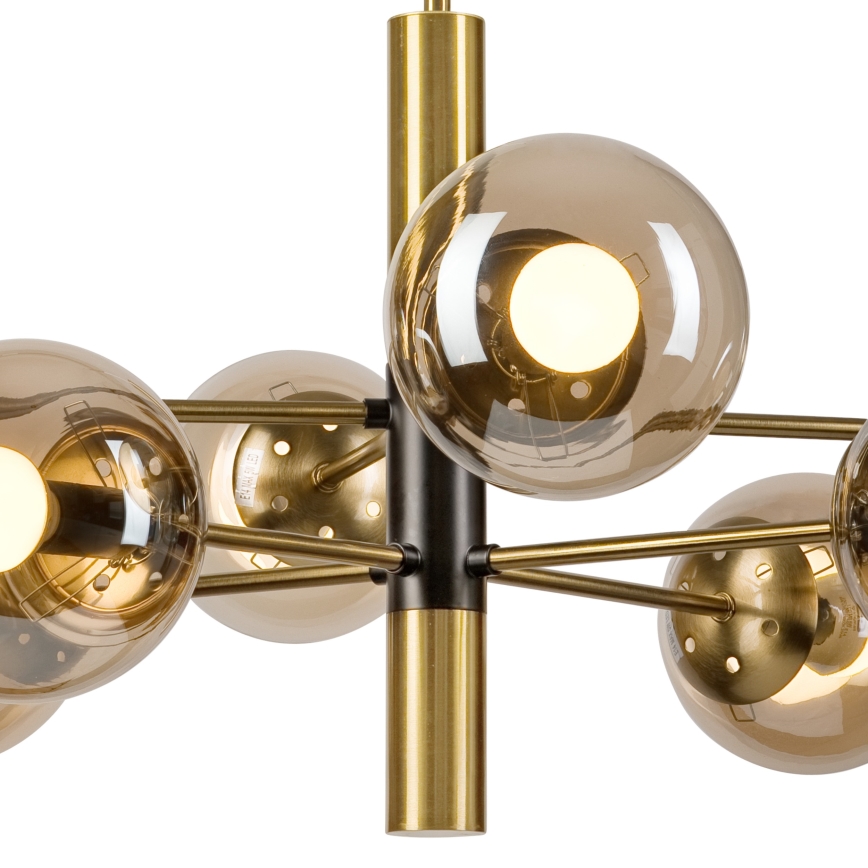 Pendelkrona ROLLO 8xE14/5W/230V guld/rökig beige