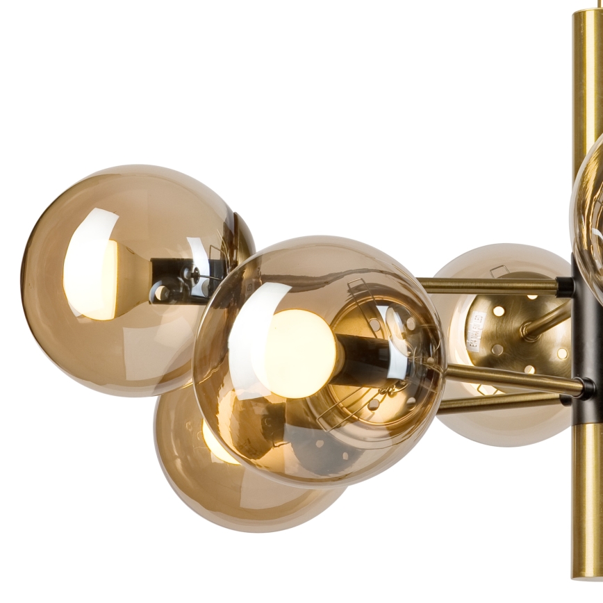 Pendelkrona ROLLO 8xE14/5W/230V guld/rökig beige