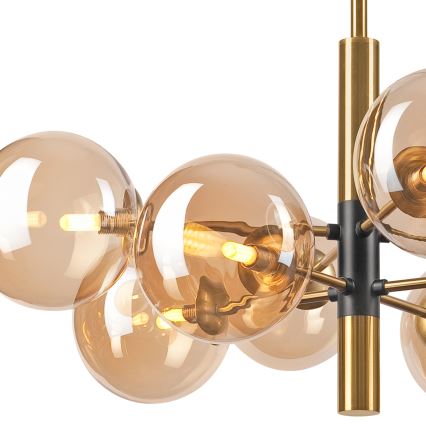Pendelkrona ROLLO 8xG9/5W/230V guld/rökig beige