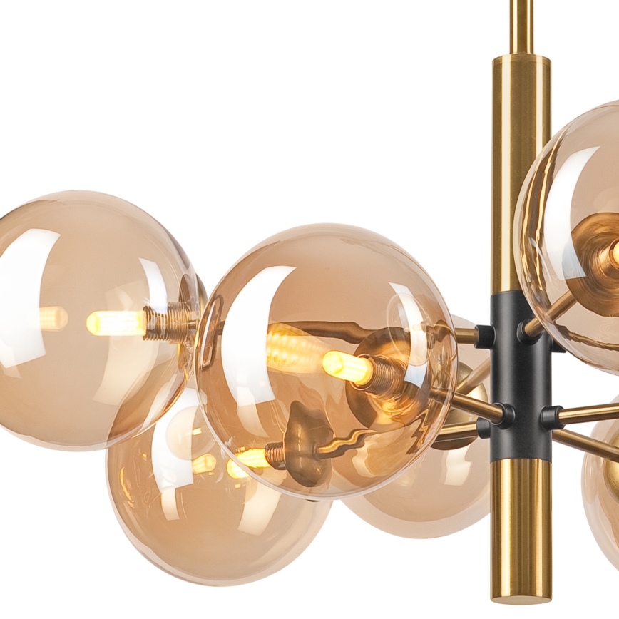 Pendelkrona ROLLO 8xG9/5W/230V guld/rökig beige