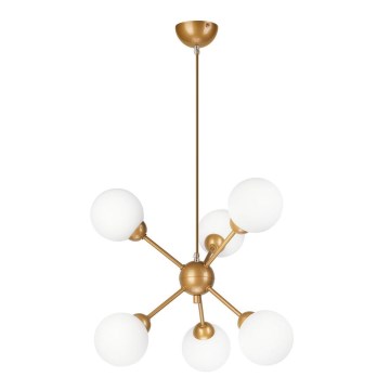 Pendelkrona RUBBY BALL 6xG9/5W/230V guld