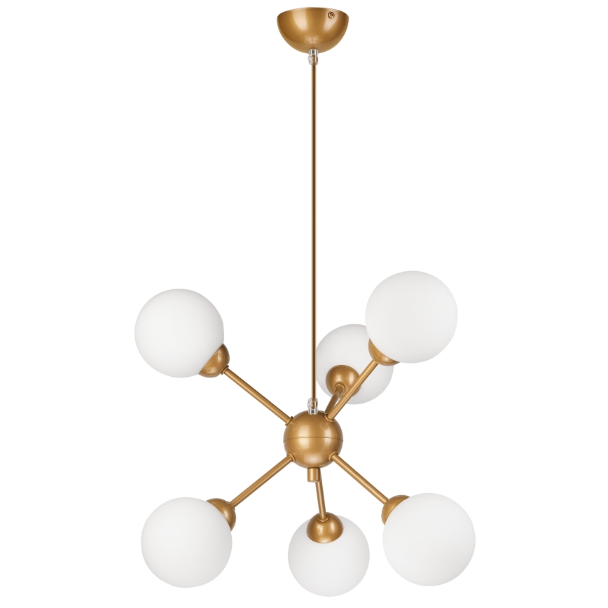 Pendelkrona RUBBY BALL 6xG9/5W/230V guld
