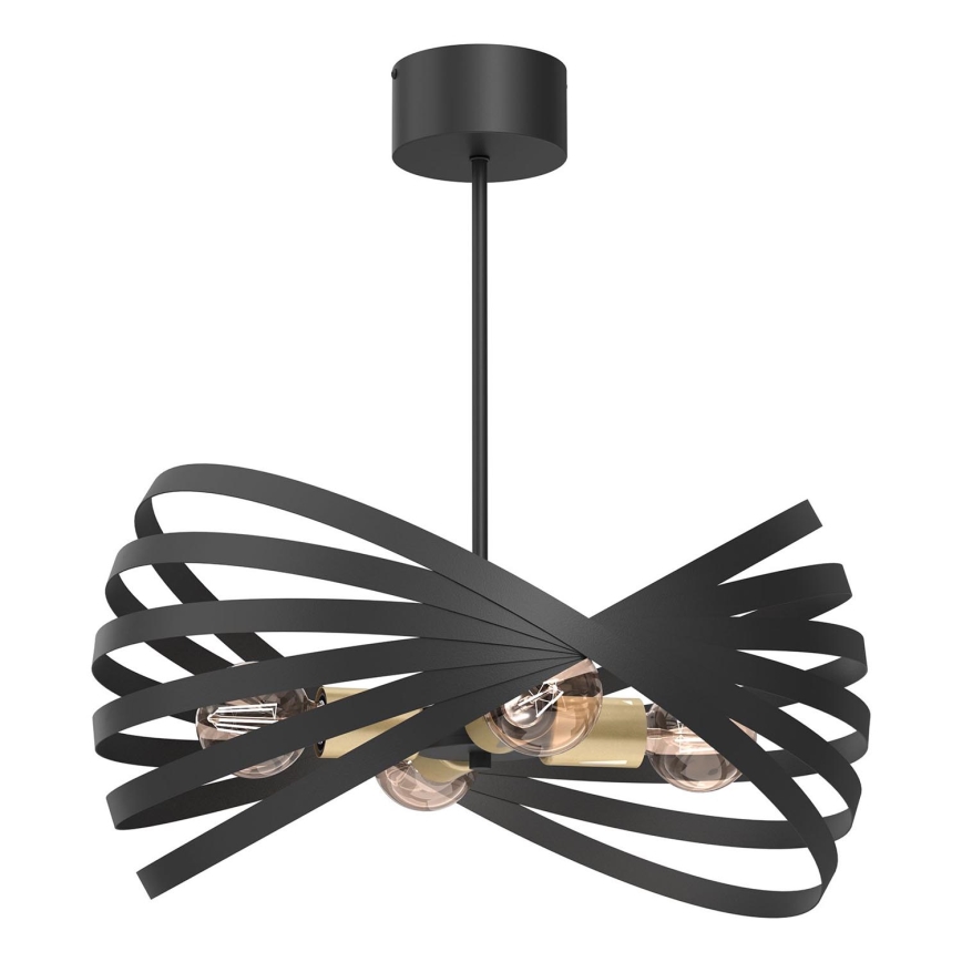 Pendelkrona SPARKLE 4xE27/15W/230V svart/guld