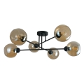 Pendelkrona VASCO 6xE27/60W/230V svart/rökig beige
