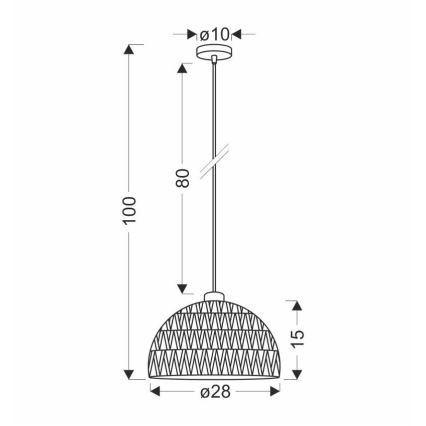 Pendellampa BALLI 1xE27/40W/230V beige