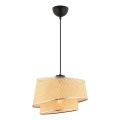Pendellampa BARETTE 1xE27/60W/230V beige/glans krom