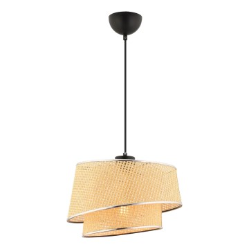 Pendellampa BARETTE 1xE27/60W/230V beige/glans krom