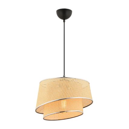 Pendellampa BARETTE 1xE27/60W/230V beige/glans krom