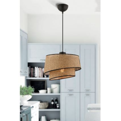Pendellampa BARETTE 1xE27/60W/230V brun / svart