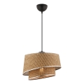 Pendellampa BARETTE 1xE27/60W/230V brunt/blank krom