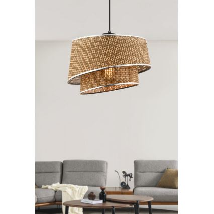 Pendellampa BARETTE 1xE27/60W/230V brunt/blank krom