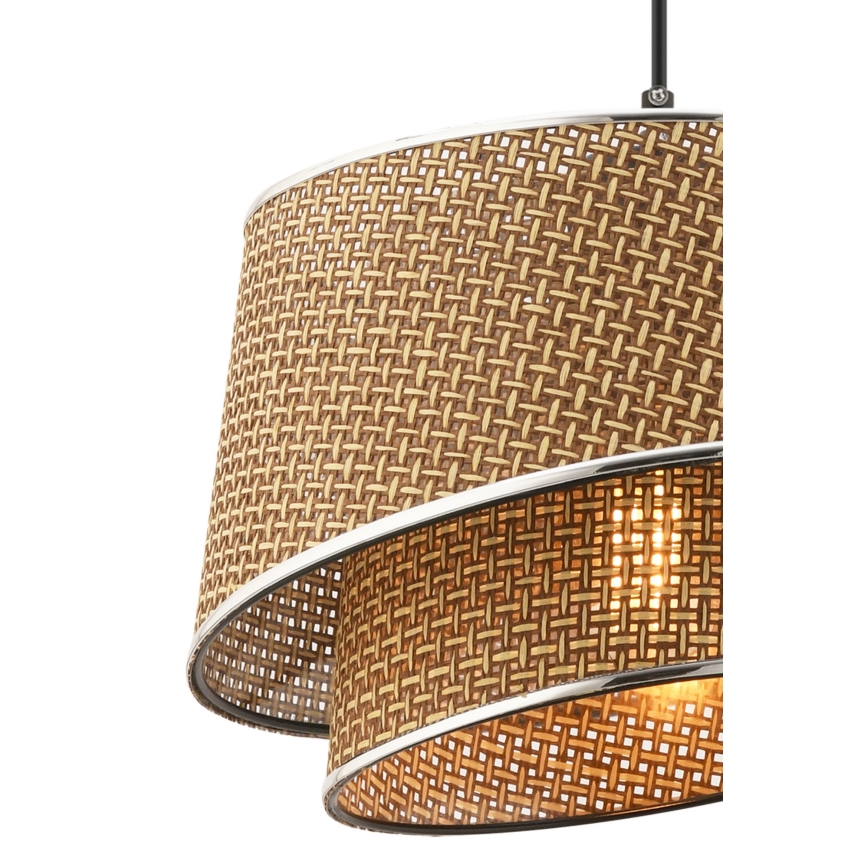 Pendellampa BARETTE 1xE27/60W/230V brunt/blank krom