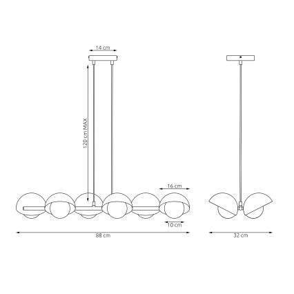 Pendellampa BOOM 6xG9/8W/230V vit