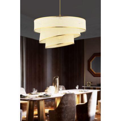 Pendellampa COUPER 1xE27/60W/230V vit/guld