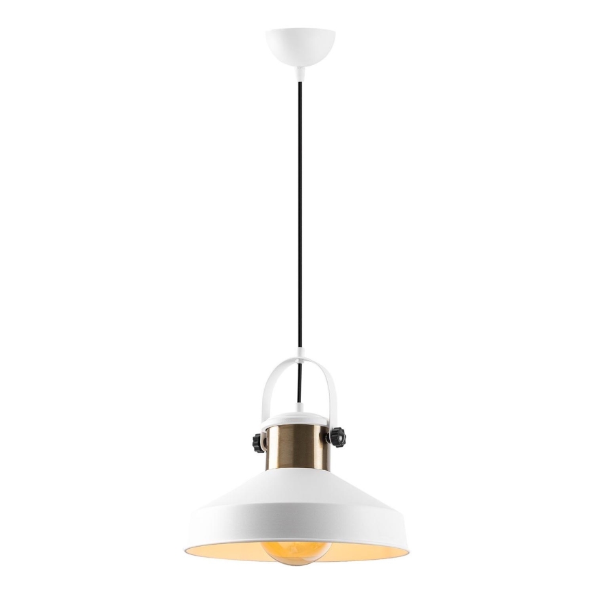 Pendellampa DODO 1xE27/40W/230V vit/bronze
