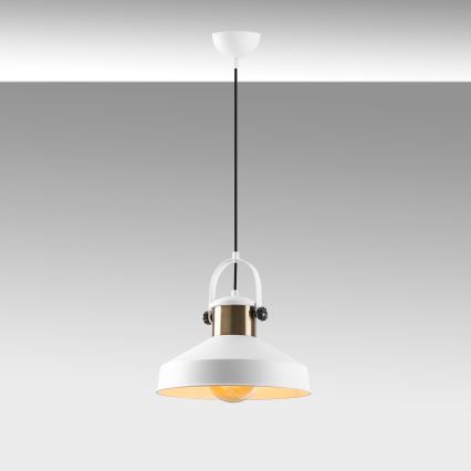 Pendellampa DODO 1xE27/40W/230V vit/bronze