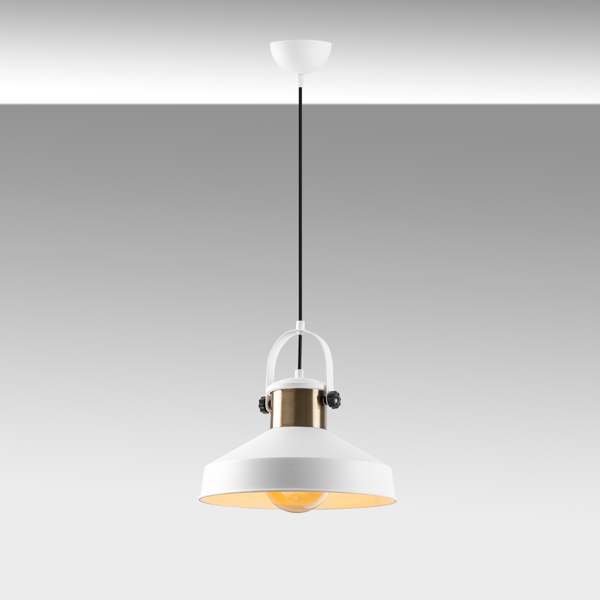 Pendellampa DODO 1xE27/40W/230V vit/bronze