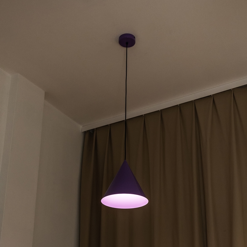 Pendellampa ETNA II på sladd 1xE27/15W/230V, Ø 25 cm, lila