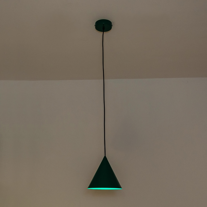 Pendellampa ETNA på kabel 1x E27, 15 W, 230 V, Ø 18,5 cm, grön