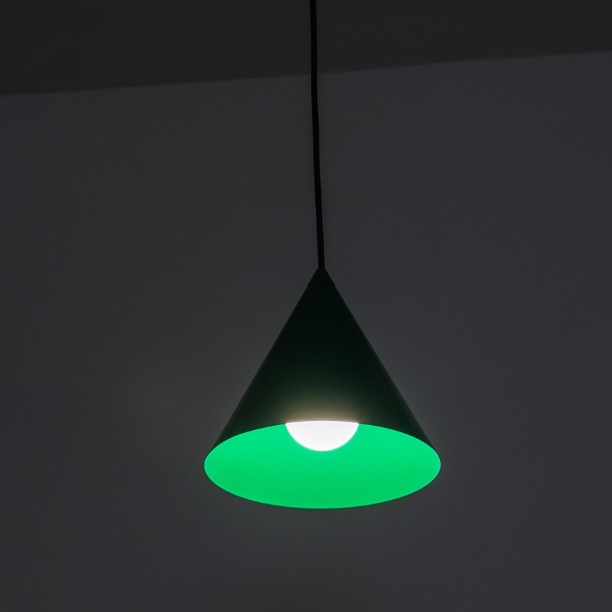 Pendellampa ETNA på kabel 1x E27, 15 W, 230 V, Ø 18,5 cm, grön