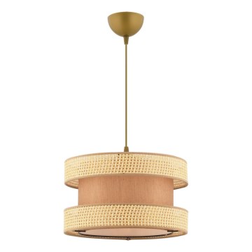 Pendellampa HALO 1xE27/60W/230V brun/beige