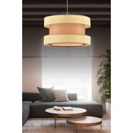 Pendellampa HALO 1xE27/60W/230V brun/beige