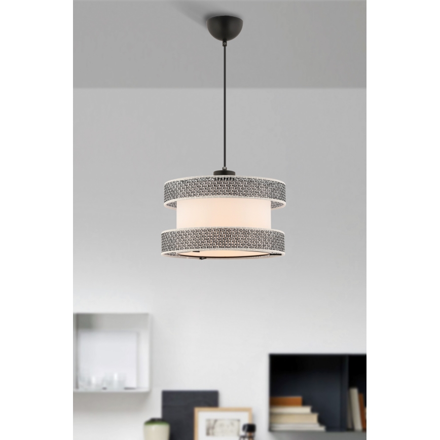 Pendellampa HALO 1xE27/60W/230V kräm/grå