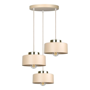Pendellampa IGNIA med kabel 3xE27/60W/230V taupe