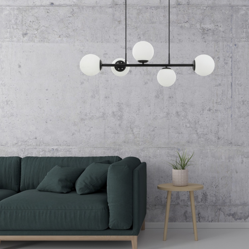 Pendellampa MADDIE 5xE14/5W/230V svart