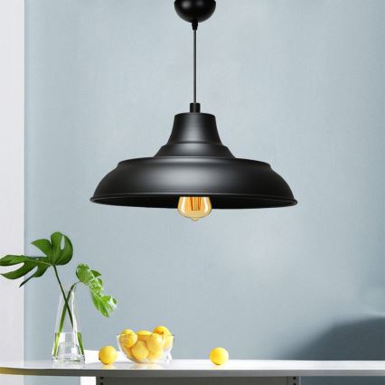 Pendellampa med kabel AYD 1xE27/40W/230V svart