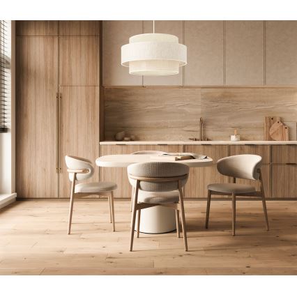 Pendellampa med kabel BOHO 1xE27/60W/230V Ø 40 cm krämvit/jute