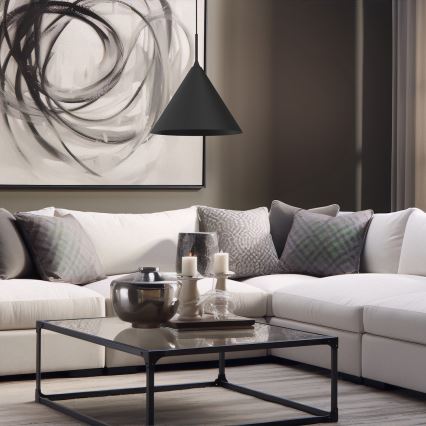 Pendellampa med kabel CAPITAL 1xGX53/15W/230V Ø 32 cm svart