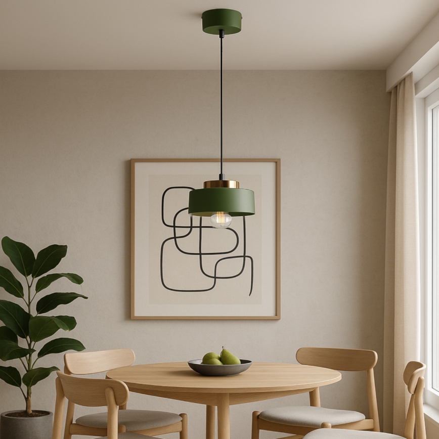 Pendellampa med kabel IGNIA 1xE27/60W/230V grön