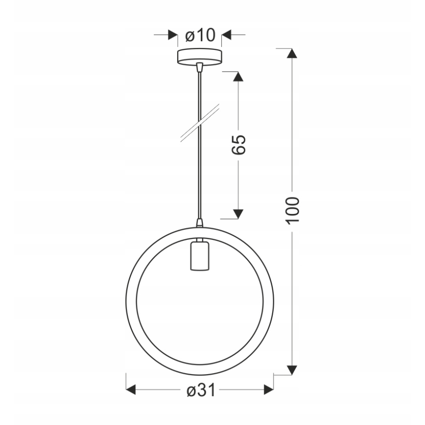 Pendellampa med kabel KOLO 1xE27/40W/230V beige/svart