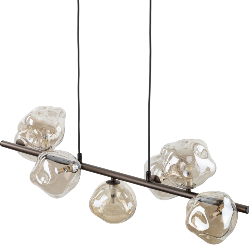 Pendellampa med kabel LAVA 7xG9/8W/230V brons/rökbeige