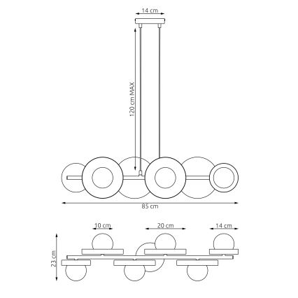Pendellampa med kabel MODEL 6xG9/8W/230V svart